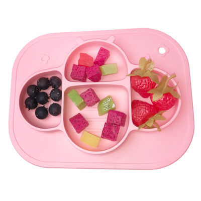 Buy Non Toxic Silicone Baby Tray Bee Shape BPA Free Divided Suction Plate Customized online manufacture
