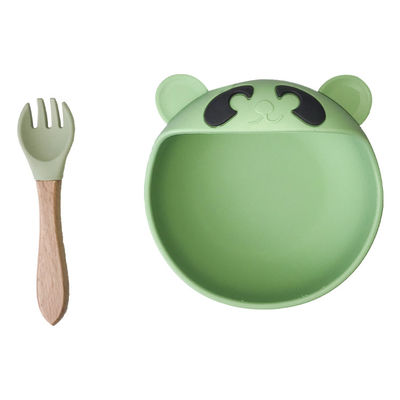 Buy ODM Silicone Baby Tray Bear Shape Feeding Suction Bowl And Spoon Microwave Safe online manufacture