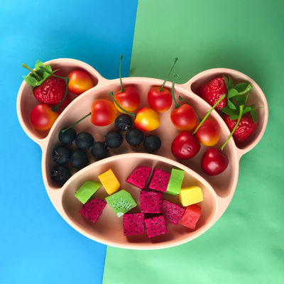 Buy Baby Feeding Bpa Free Silicone Suction Plate Hot Selling Customized Bear Shape online manufacture