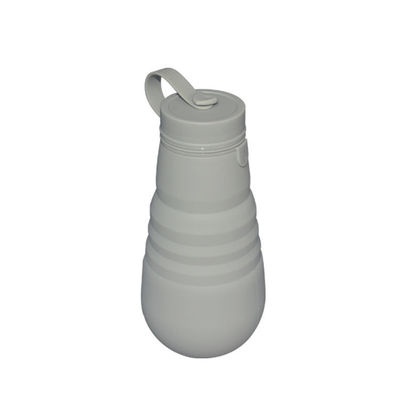 Buy Grey Silicone Collapsible Drinking Bottle Outdoor Sports Folding 500ml Water Bottle online manufacture