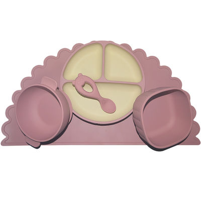 Buy Ergonomic Silicone Baby Feeding Set Silicone Childrens Plates Fork And Spoon For Toddlers online manufacture