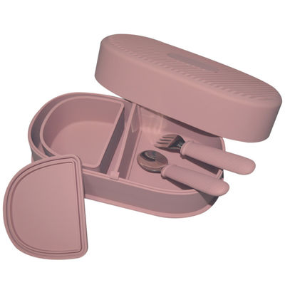 Buy School Silicone Lunch Box Baby Silicone Feeding Set Customized Logo online manufacture