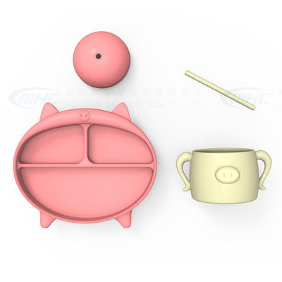Buy BPA Free Silicone Baby Feeding Set Standard Bowl Lid and Spoon for Nursing online manufacture