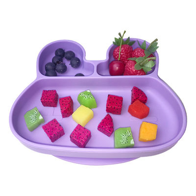 Baby Feeding Bpa Free Suction Plate Customized Rabbit Shape Food Grade