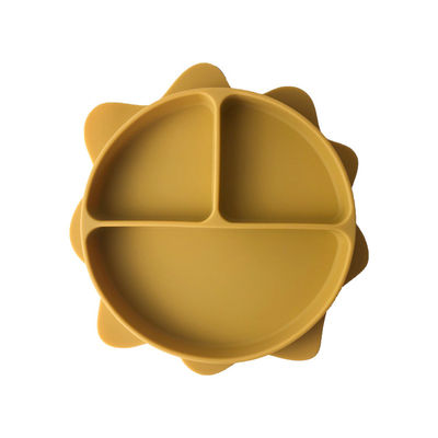 BPA Free Baby Suction Silicone Plate Eco Friendly Feeding Bowls Sun Shaped