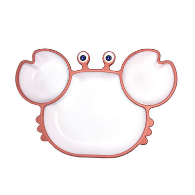 Crab Shape Silicone Suction Bowl Divided Eco Friendly Food Grade For Babies