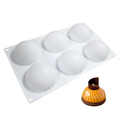 Handmade Decorative Silicone Cake Mold 6 Cavities Custom Logo LFGB Approved