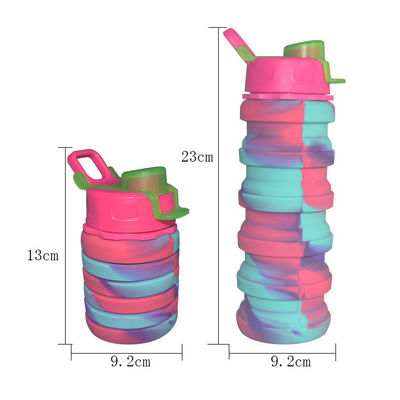 Multi Colors Sports Silicone Drinking Bottle Foldable Customized 500ml