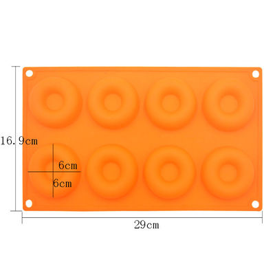 8 Cavity 3D Silicone Cake Moulds Doughnut Shape Custom Made Soap Molds