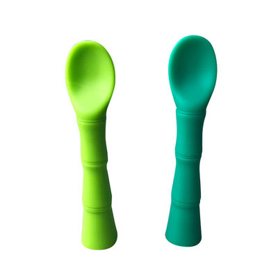 Plain BPA Free Baby Silicone Products Bamboo Spoon Customized Sizes