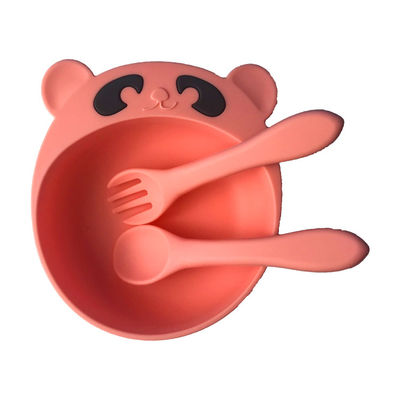 Panda Shape Baby Silicone Products BPA Free Portable Silicone Bowl And Spoon