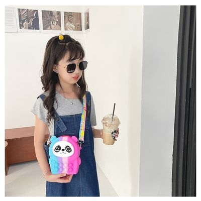 Silicone Shoulder Fidget Pop Purse Cute Cartoon Panda For Kids