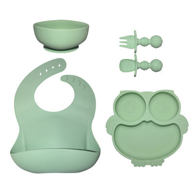MHC Baby Silicone Feeding Plates 6 Pcs Sets Nontoxic Baby Tableware Food Tray Dishes