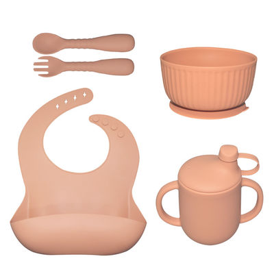 BPA Free Baby Silicone Products Non Slip Suction Cups Plates Set For Weaning Children