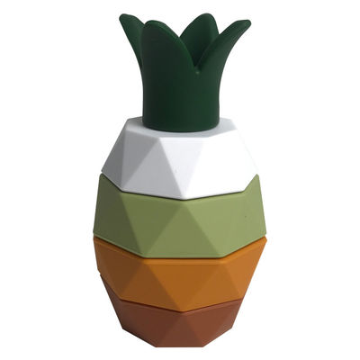 MHC Silicone Stacking Blocks 5Pcs Pineapple Educational Montessori Sensory Toys