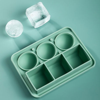 MHC Ice Cube Trays For Freezer Silicone With Lid Large Square And Round Ice Cream Tools