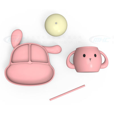 MHC Cartoon Animal Silicone Baby Feeding Set Plate for Kids Travel Nursing 500 Pieces