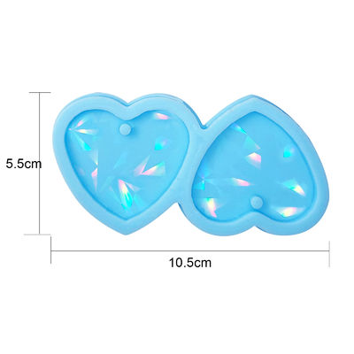 MHC Love Shape UV Silicone Epoxy Resin Molds Jewelry Heart Pendant Beads Holographic Earring Resin Molds