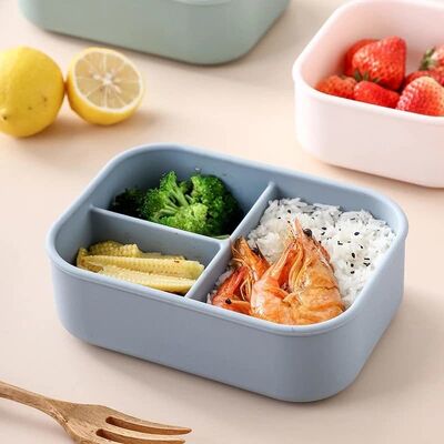 Food Grade Silicone Baby Feeding Lunch Box Set Suitable for Microwave and Refrigerator, Easy to Clean