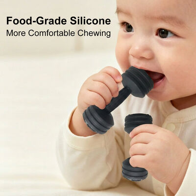 Food Grade Silicone Baby Teether Dumbbell Shape BPA Free Newborn Infant Teething Toys Soft Silicone Molar Rod for Babies